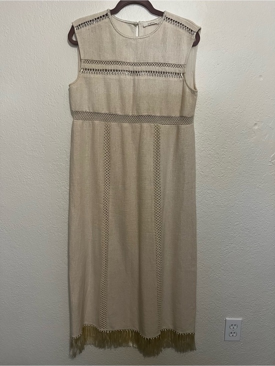 Doen Dresses & Skirts - Doen 100% Silk Dress Medium Beige Linen